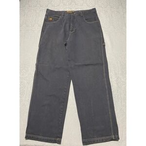 PJ Jeans Men's Charcoal Gray Carpenter Pants 40×34 Wide Leg Y2K Made in Russia